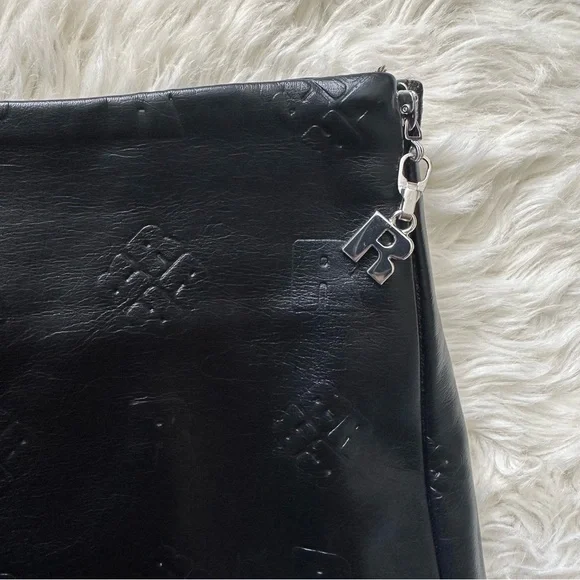 ROTATE Birger Christensen Skirt Leeds Pencil Midi Faux Leather Logo Black 8 - Picture 8 of 12